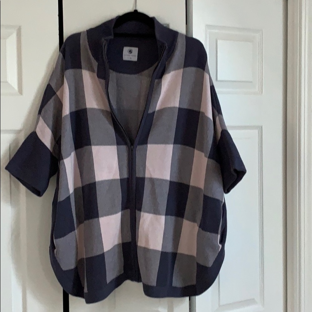 Southern Proper pink and grey zipper sweater